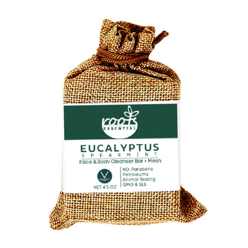 Eucalyptus Spearmint FACE & BODY CLEANSER BAR (VEGAN) + Mesh Scrub