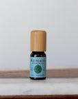 A 10ml vial of Fir Needle pure essential oil with attractive bamboo wood top offers a grounding, woody solution to promote calm and relaxation.