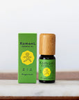 Bergamot pure essential oil in 10 mL bottle with bamboo wood top - shown next to retail box.