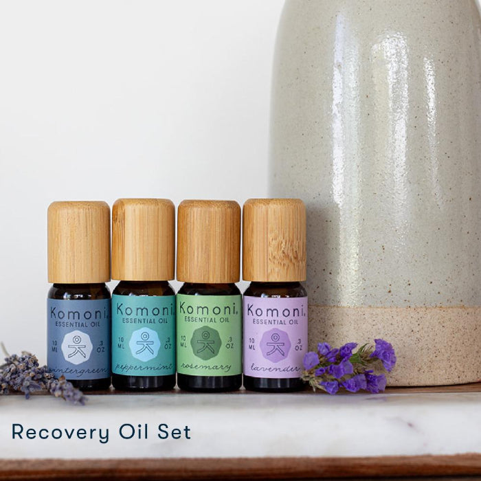 Recovery Oil Set featuring wintergreen, peppermint, rosemary, and lavender Pure essential oils.