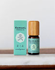 A 10ml vial of Eucalyptus pure essential oil with attractive bamboo wood top.