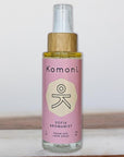 4 oz. pump spray bottle of Sofia Aromamists with wooden top with lavender, patchouli, and chamomile essential oils.