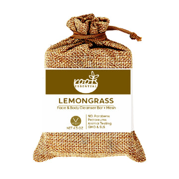 Lemongrass FACE & BODY CLEANSER BAR (VEGAN) + Mesh Scrub